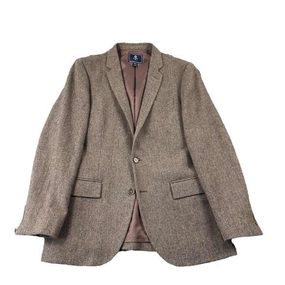 J.Crew Brown Herringbone Ludlow Wool Blend Tweed Men's Blazer Size 40R